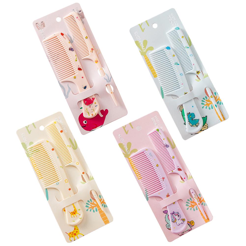 Cartoon Animal Baby Child Comb Girl One Year Old 2 Years Old Hairdressing Comb Fine Tooth Pointed Tail 2 Comb Set