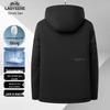 LAOYECHE Мужская хлопковая куртка средней длины с капюшоном и шелковым наполнителем