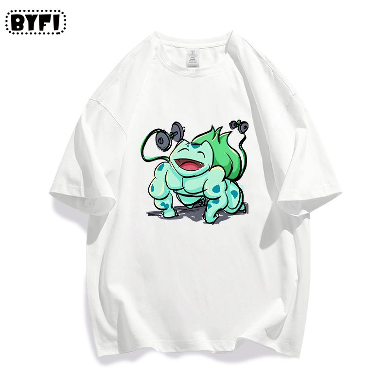 Fitness Pok É Mon Creative Pok É Mon Short Sleeved Mens and Womens Tshirts Childrens Parent Child Clothing