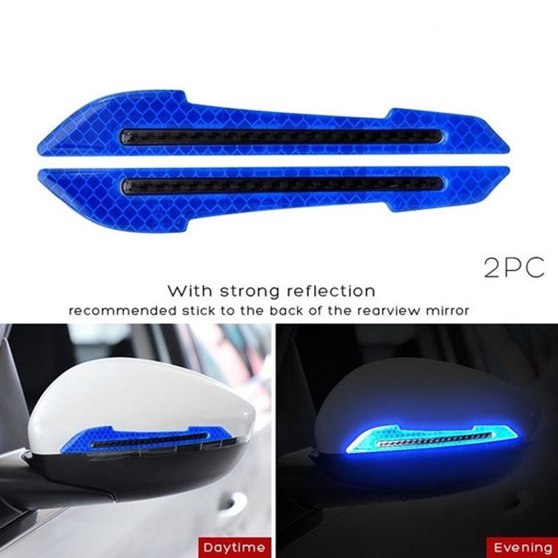 2 шт./компл. автомобильные светоотражающие предупреждающие наклейки для зеркала заднего вида, светоотражающие наклейки для автомобиля, маркеры безопасности, предупредительная защитная наклейка для ночной безопасности