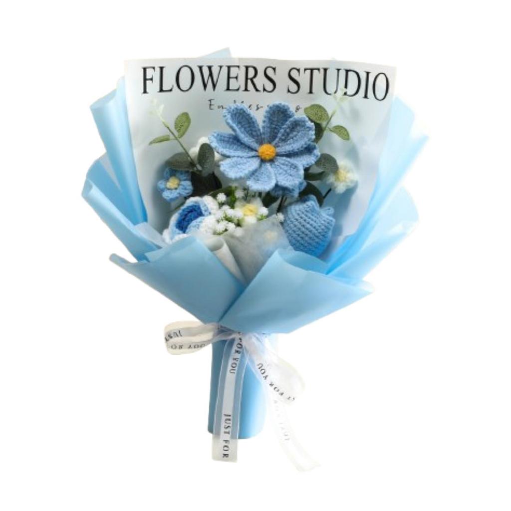 Crochet Bouquet Table Decor Handmade Finished Knitted Gesang Flower for Teacher’ Day Wedding Anniversary Thanksgiving Day Her