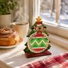 Рождественская смоляная бусина Арт DIY Картина стразами Календарь обратного отсчета, 25 дней Вращающаяся деревянная основа Набор для поделок Украшение на стол 'Рождественская елка' для праздника