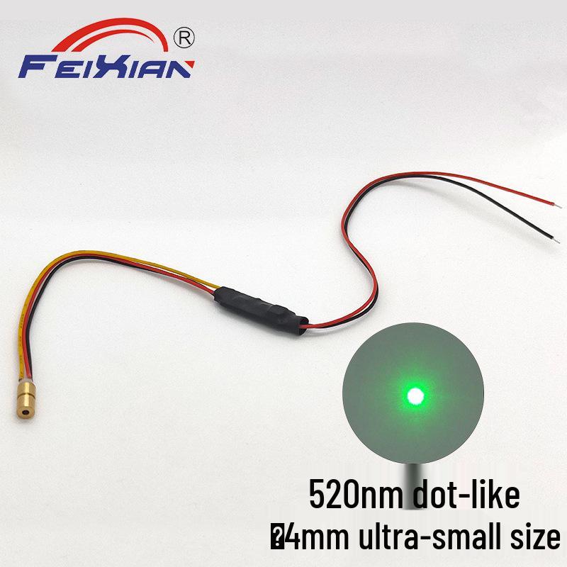 4X8mm Green Laser Module 520nm 1mW 24V for Positioning & Marking - Ultra-Compact Size