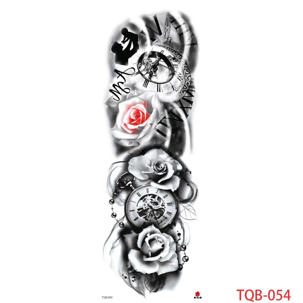 1 PC 480*170MM Large Temporary Tattoos Sleeve for Men Women Full Arm Selleve Tattoos Temporary Realistic Fake Wolf Tiger Lion Tattoo