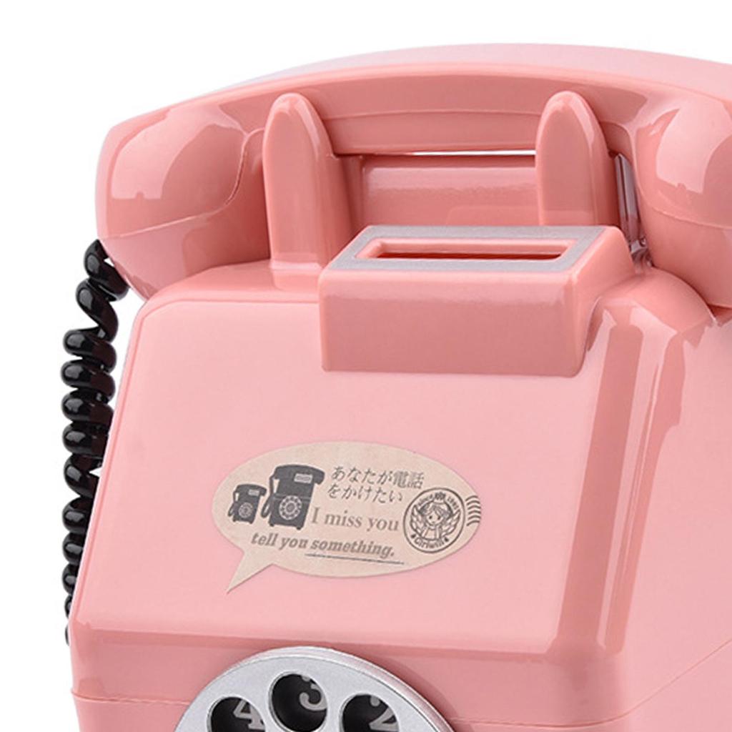 Telephone Piggy Bank Decorative Figurine for Living Room Adult Kids Cabinet