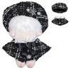 Tweed Beret & Cape for 10cm Dolls - Black Poncho, Hat, Cape, and Shawl Set - Check Pattern [Used]