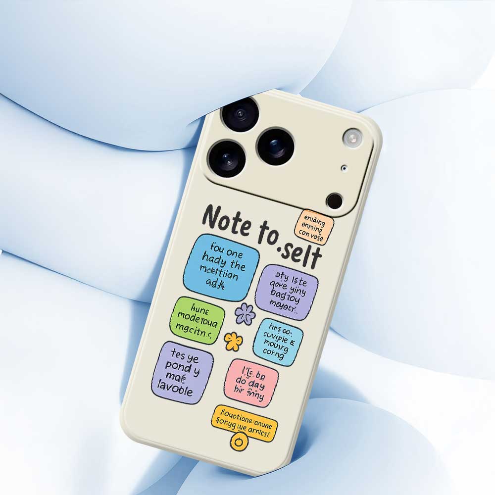 For iPhone 17 Pro Case Colored Sticky Notes Pattern Printing Straight Edge TPU Phone Back Cover