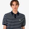 Lacoste Мужской свитер-поло с коротким рукавом, смешанный букле, с мультиполосами PH578E-56G166