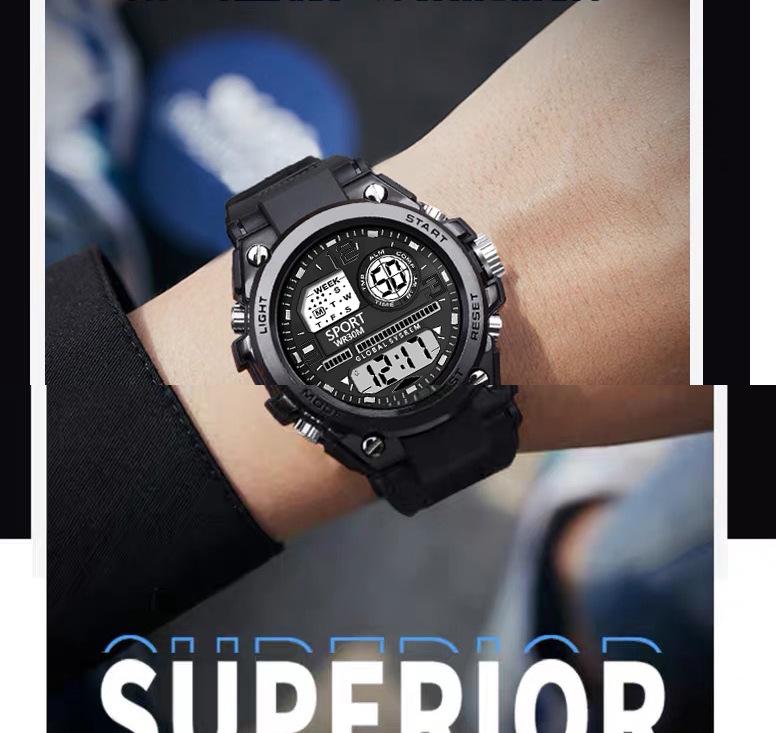 2024 Мужские и подростковые спортивные многофункциональные электронные часы