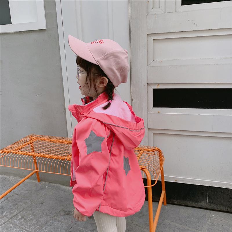 Children's Velvet Ski Jacket – Windproof, Hooded Fleece for Spring & Autumn, Trendy Design for Kids