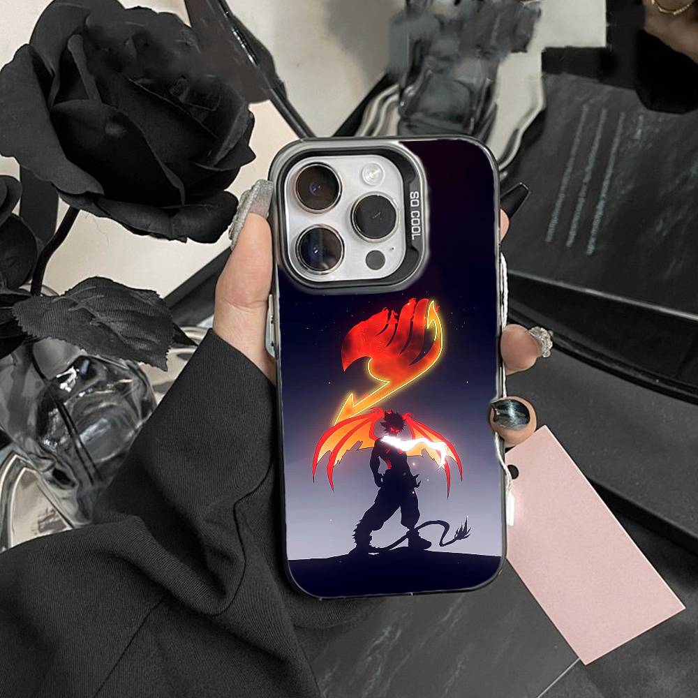 ЧЕХОЛ ДЛЯ ТЕЛЕФОНА ANIME F-FAIRY TAIL Для IPhone 16 17 15 14 12 13 Pro Max Черный Цвет Ударопрочный Чехол