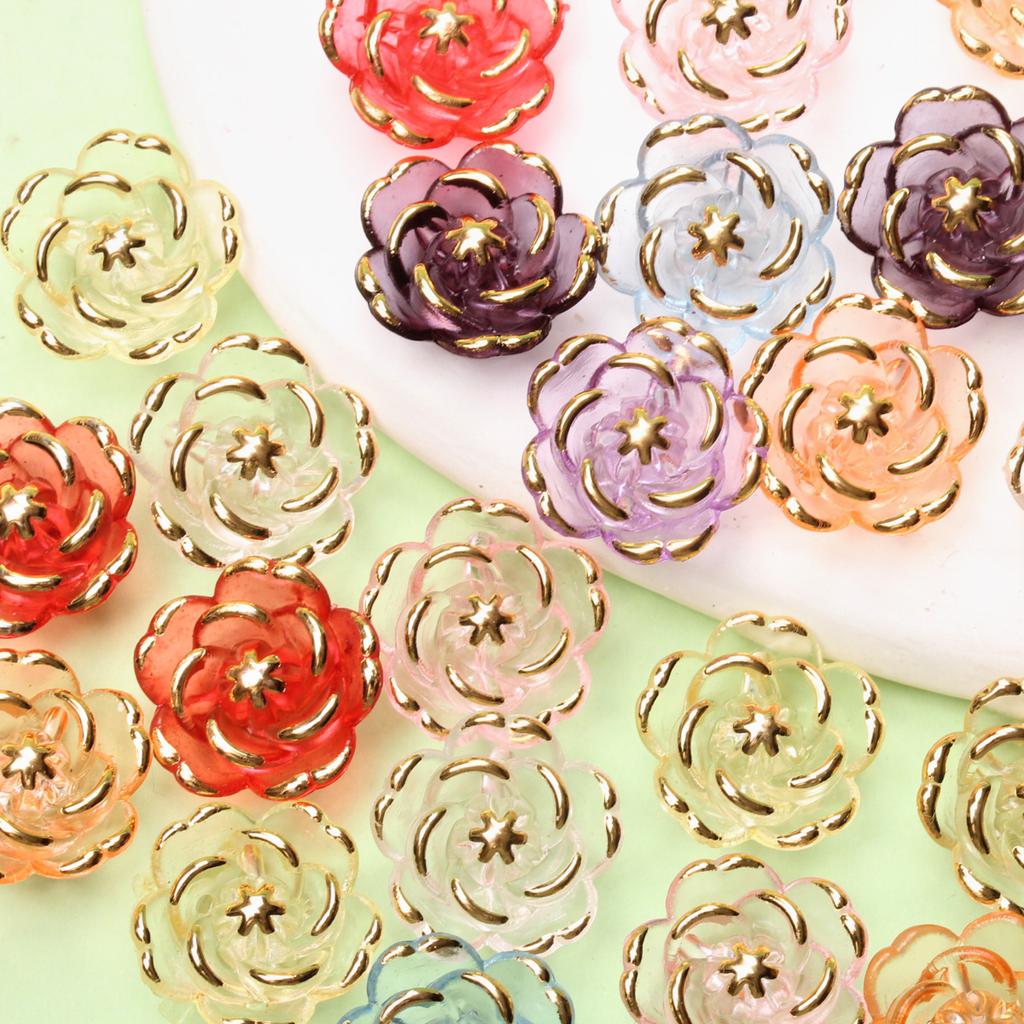 Phone Chain Making Jewelry Accessories Fashion Acrylic Rose Beads DIY Accessory Handmade Material 18.6mm Gift 5Pcs