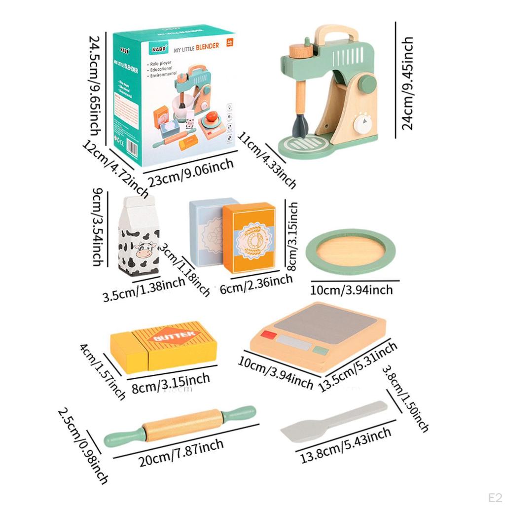 11 шт. кухонный игровой набор блендер набор обучающая игрушка мелкая моторика интерактивный ролевые игры деревянный миксер