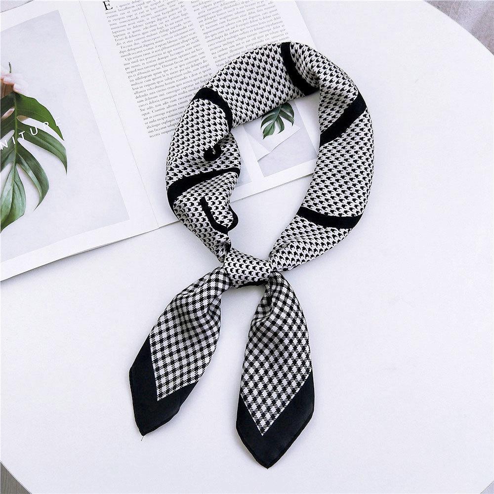 Модный декоративный шарф, повязка для волос, резинка для волос 70, маленький квадратный шарф, шелковый шарф, женский весенне-осенний универсальный маленький шарф, профессиональный шарф