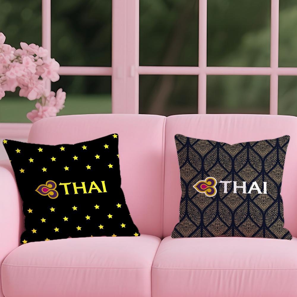 Thai Airways International Наволочка Реверсивная Плюшевая Наволочка Для Подушки Для Автомобиля Дивана Спальни Декоративный Подарок Наволочка