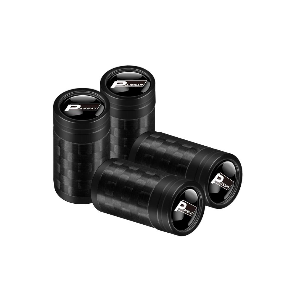 NRYJK1 4PCS Carbon Fiber Car Emblem Wheel Tire Valve Stem Cap Airtight Cover For Volkswagen Vw Tiguan Jetta Mk6 Scirocco GTI Polo 6R R