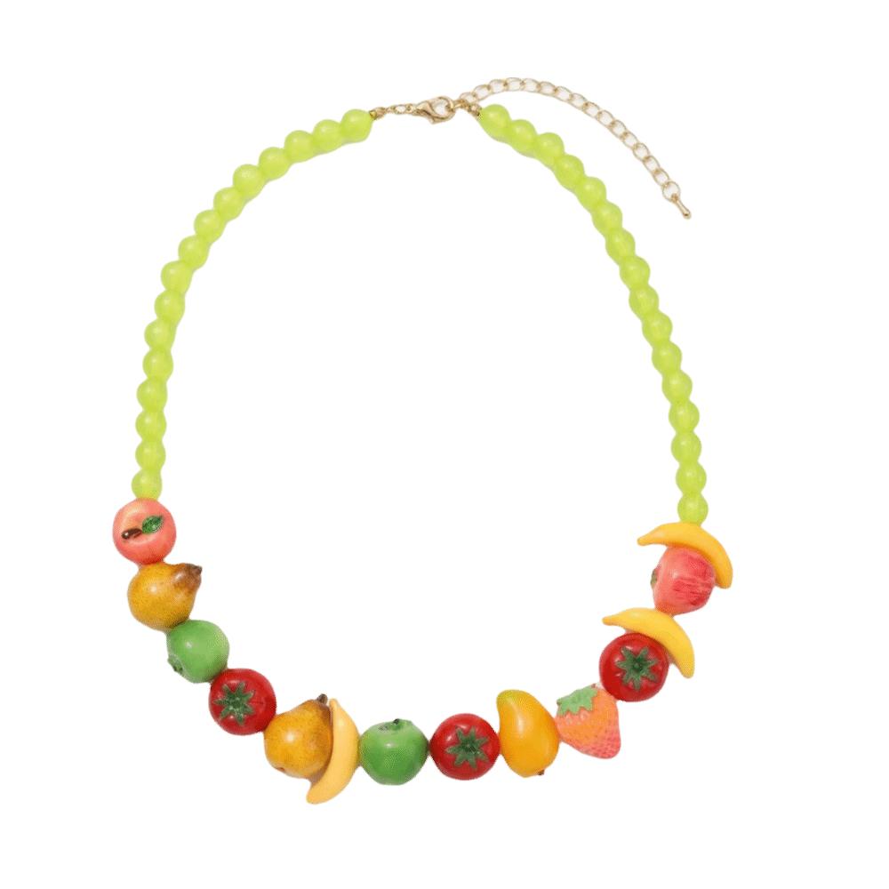 3D Fruit 3D Fruit Necklace Colorful Fruit Beaded Chain Necklace Handmade Necklace Party Use