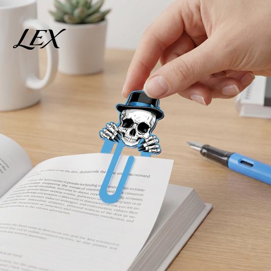 Unique Gift for Book Lovers Halloween Cute Acrylic Bookmark, Durable Cartoon Page Marker, Student Study Essentials Elastic Clip Design Stationery