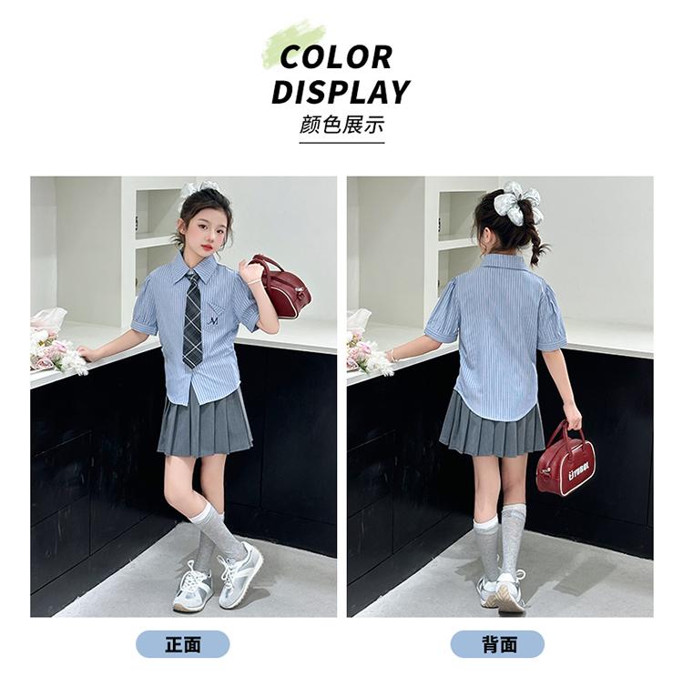 Girls' Japanese College Style Summer JK Skirt Uniform Set Children's Summer Girls' Dress Elementary School Performance Dress