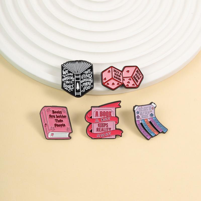 Book Are Better Than People Enamel Pins Reading Quote Excuses to Buy New Books Brooches Lapel Badge Jewelry Gifts for Friends