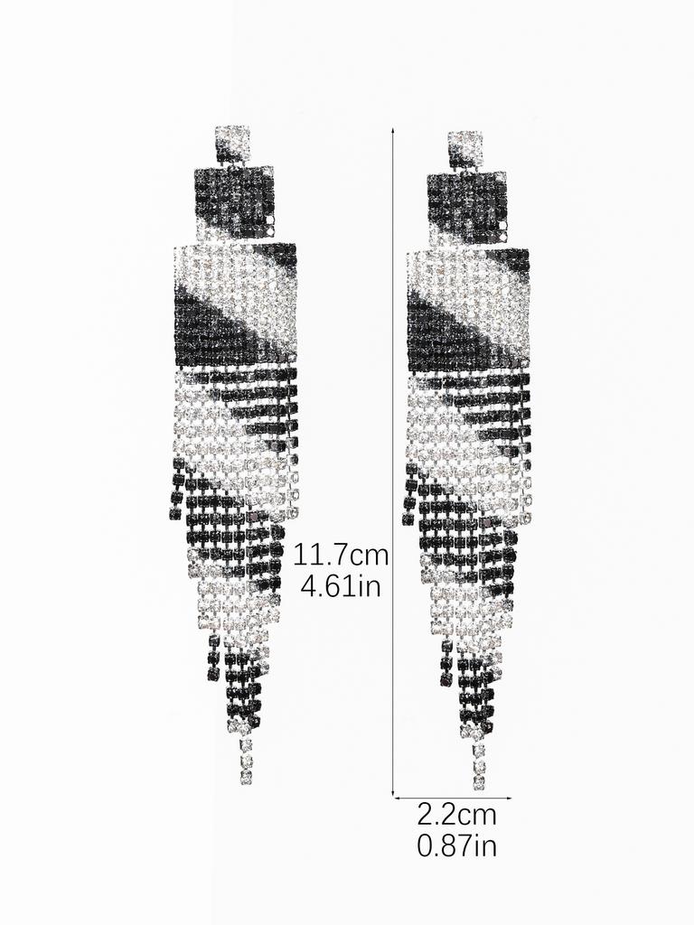 Модные блестящие длинные серьги-кисточки со стразами, роскошные серьги в стиле темперамент с женскими серьгами
