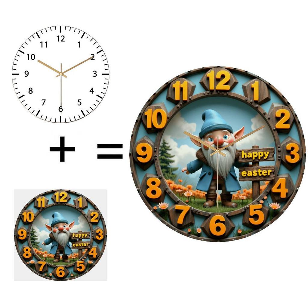 Large 12 Inch Round Wall Clock Acting as a Striking Artistic Focal Point