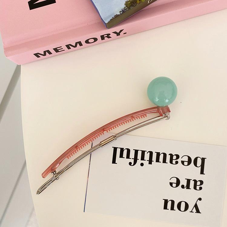 Металлическая пряжка Цветные бусины Зажим-банан Женская Модная Универсальная заколка для хвоста Сладкий инструмент для укладки Аксессуары для волос для девочек