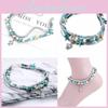 Vintage Blue Starfish Shell Anklet Beach Turtle Anklet Vacation Rice Bead Anklet