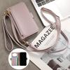 Crossbody Wrist Strap Phone Case for Galaxy S25 Ultra S24 FE S23 S22 S21 S20 Plus A55 A35 A15 A54 Mirror Wallet Card Slots Cover