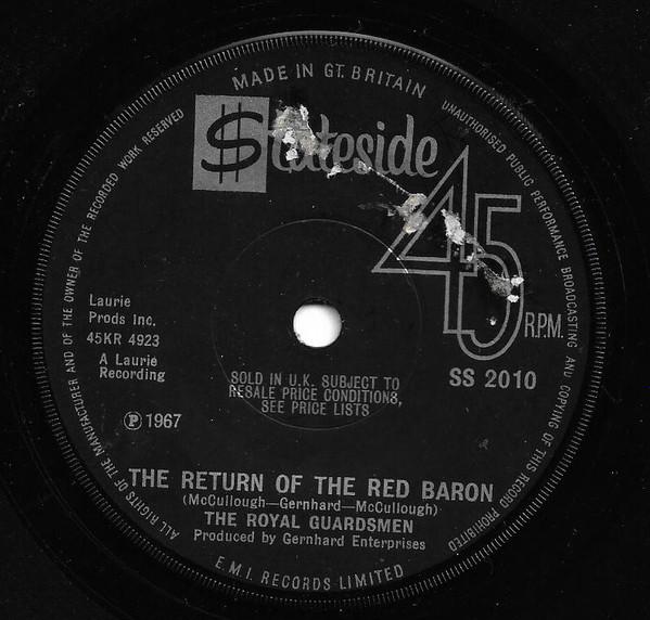 7-дюймовая пластинка ROYAL GUARDSMEN - The Return Of The Red Baron SS2010 STATESIDE 1967 UK Rock Б/у