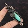 Кулон с хризопразом, медная проволока, кулон, драгоценный камень, кулон в виде совы, медная подвеска ручной работы, дизайнерский кулон, ювелирный подарок для него