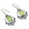 Green Chalcedony Gemstone Handmade 925 Sterling Silver Gift Earring 1.81" Q8r30