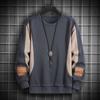 Round Neck Sweatshirt for Men, Autumn and Winter Casual Long-sleeved T-shirt, New Korean Version, Trendy Velvet, Versatile Loose Top
