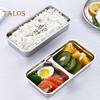 Контейнеры для закусок из нержавеющей стали, герметичные, с 2 отделениями, контейнеры для макания, многоразовые контейнеры для приправ с крышками, металлический ланч-бокс для закусок и соусов
