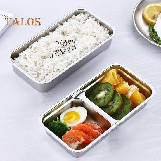 Контейнеры для закусок из нержавеющей стали, герметичные, с 2 отделениями, контейнеры для макания, многоразовые контейнеры для приправ с крышками, металлический ланч-бокс для закусок и соусов