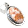 Натуральный кружевной агат Лагуна 925 стерлинговое серебро Ювелирная подвеска 2,25" w3Z43