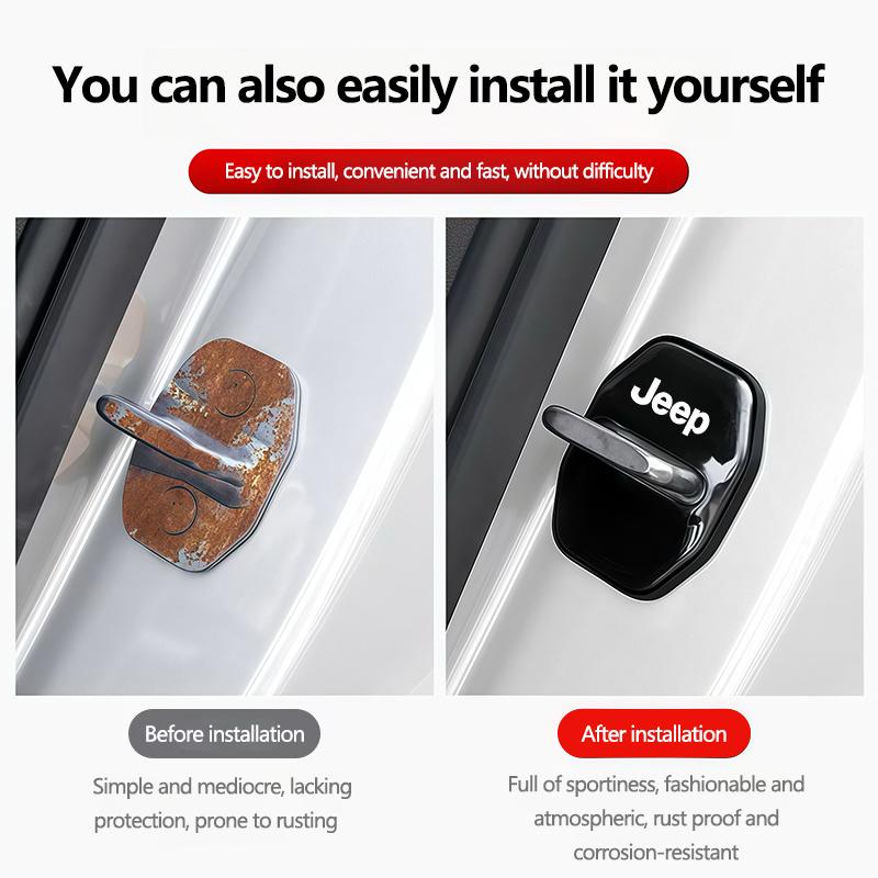 4Pcs Metal Car Door Lock cover Protective Buckle Cover Sticker For Jeep Wrangler Grand Cherokee Avenger Compass Wagoneer Patriot