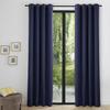 Set of 2 Blackout Soundproof and Thermal Curtains Lined with Fleece "Arctique" Navy - Blue - 2 Thermal Blackout Panels 140 X 260