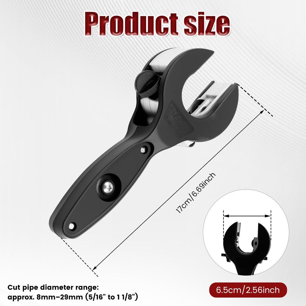 Ratcheting Tube Cutter Aluminum Alloy Ratchet Pipe Cutter with 3 Replacement Blades Copper Pipe Cutter Kit for Car and Pipeline