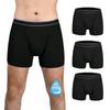 TIICHOO Боксеры от недержания Размер 3 Мужские трусы, Хлопок с передним отверстием, 3 шт. (Размер L, Черный)