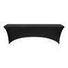 VEVOR 6 Pack Table Cloth for 8FT Rectangular Fitted Events, Wrinkle-Resistant Stretch Black Table Covers, Washable Spandex Tablecloth Protector