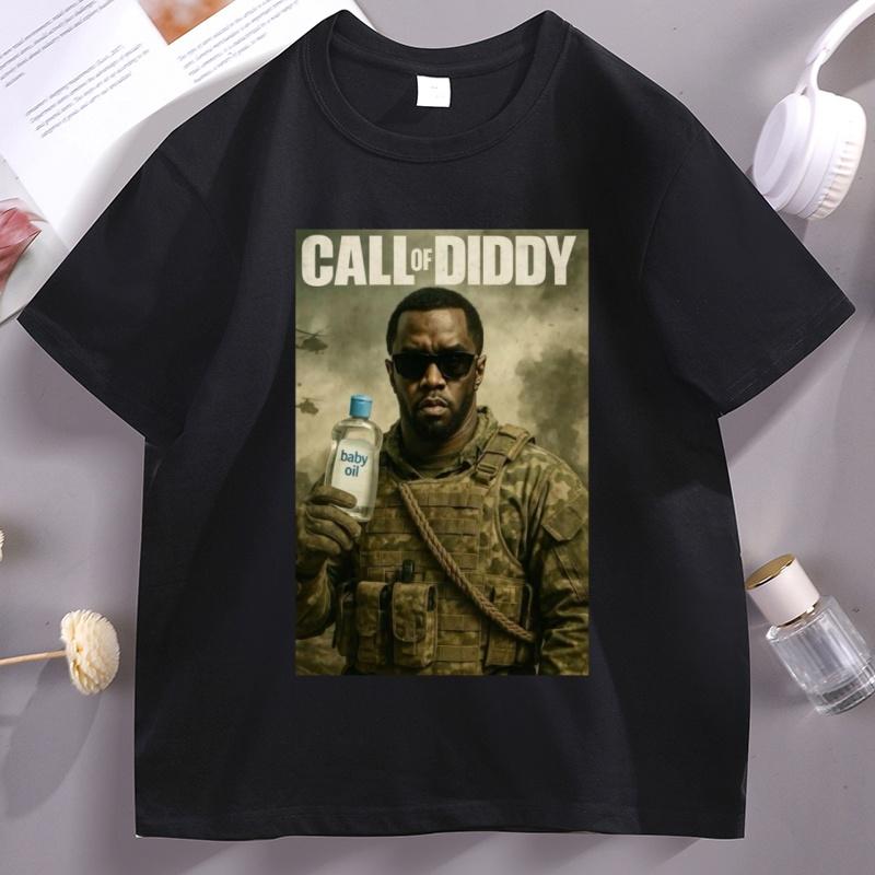 Call of Diddy Parody TShirt Funny Meme Gamer Tee Shirt Streetwear Male Casual Game Tshirt Casual Comfortable Unisexs Clothes Tops