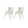 Chaise de salle à manger - MUVOE - Velours beige - Lot de 2 - Pieds en métal - Design moderne