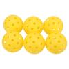 6шт. набор пластиковых пиклболов с отверстиями полый желтый стандартный тренировочный пиклбол на открытом воздухе
