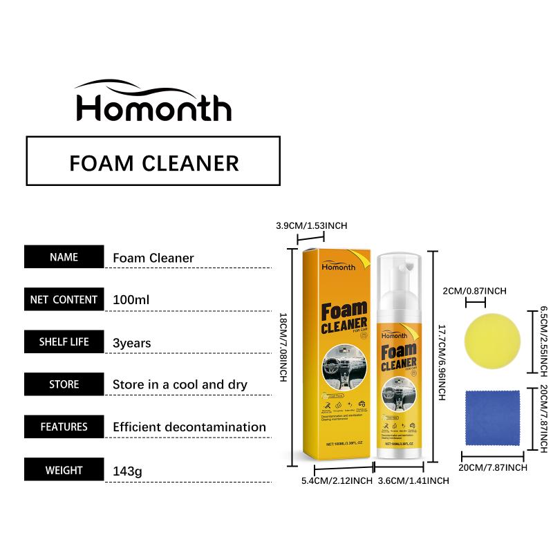 Versatile Foam Cleaner for Automotive Upholstery Steering Wheel Plastic Dashboard Multipurpose Interior Cleaning Set Easy Use