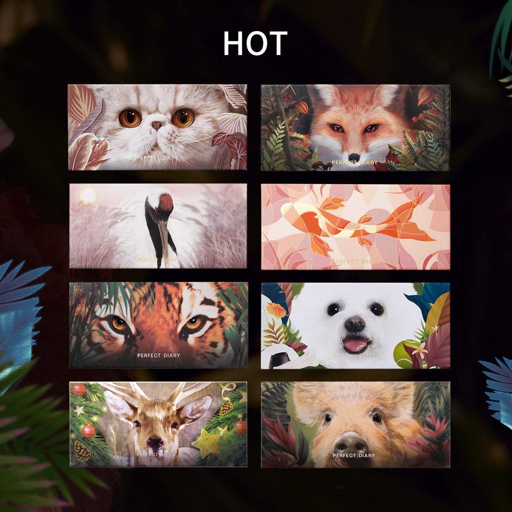 PERFECT DIARY Animal Eyeshadow Palette (1.2g X 12 Colors) (Red Fox Red Brown)