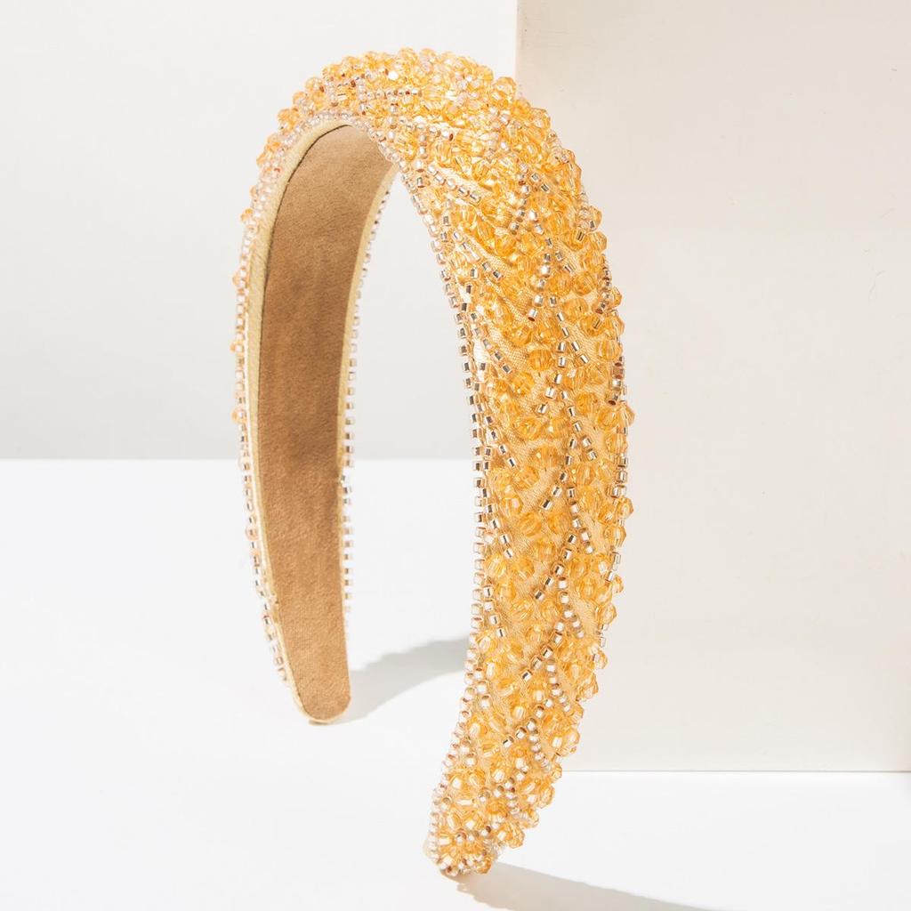 Роскошная повязка на голову из бусин ручной работы для женщин, модная повязка на голову с украшением из хрустальных бусин, универсальный аксессуар для волос