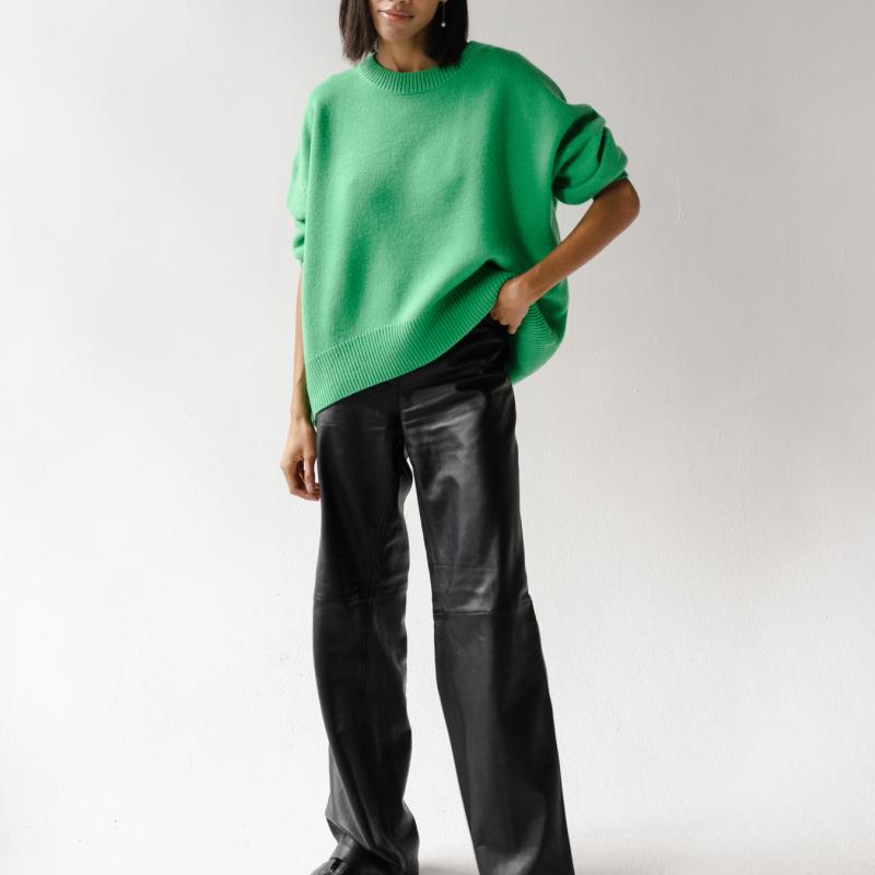 Корейский осенне-зимний свитер, женский вязаный джемпер с круглым вырезом, свободные топы с длинными рукавами, женский пуловер, теплые женские свитера