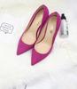 12 см женские классические очаровательные лакированные тонкие высокие каблуки сексуальные розово-фиолетовые туфли-лодочки с острым носком размер 47
