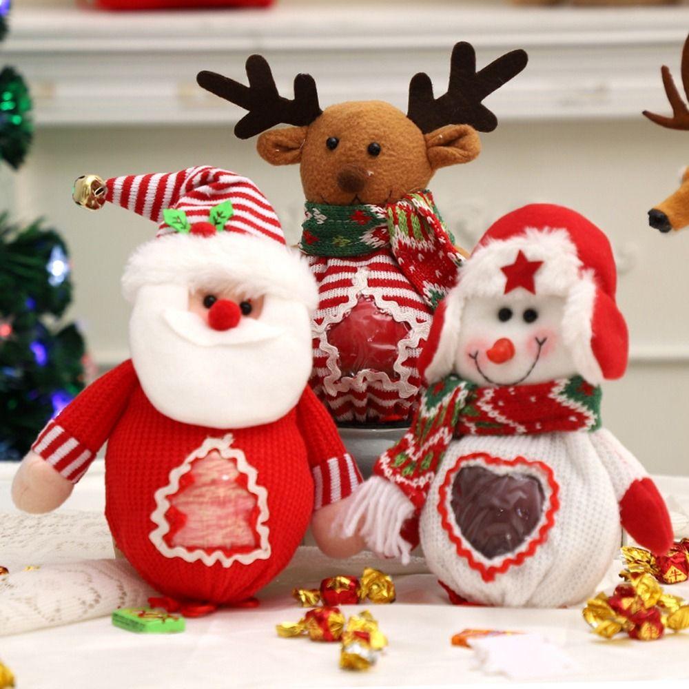 Сумка-тоут для конфет Санта-Клауса, тканевая сумка для конфет, милая рождественская подарочная сумка для дома